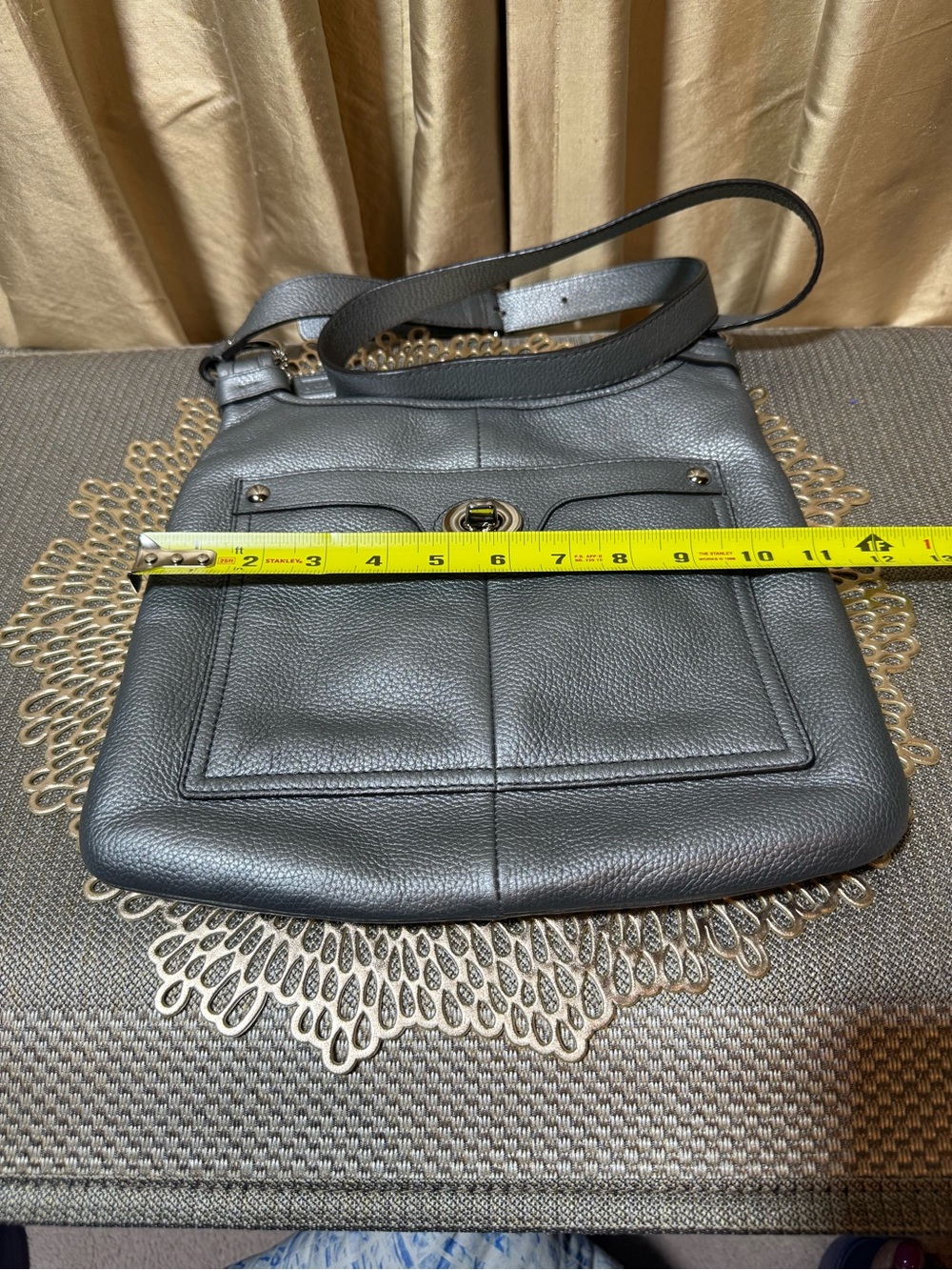 Coach Penelope Hipster Crossbody Metallic Silver/Grey  EUC - Picture 10 of 13